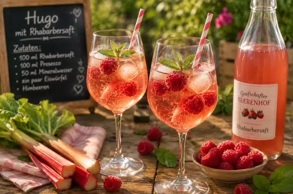 Hugo mit Rhabarbersaft
